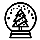 christmas tree snowglobe line Icon