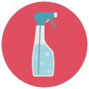 cleaning spray Flat Round Icon