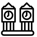 clock towers line Icon