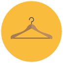clothing hanger Flat Round Icon