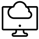 cloud computer line Icon