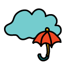 cloud umbrella Doodle Icon