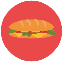 club sandwich Flat Round Icon