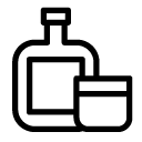 cognac bottle and glass line Icon