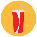 cola drink Flat Round Icon