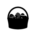 collecting eggs basket glyph Icon