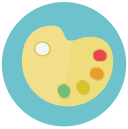 colors Flat Round Icon