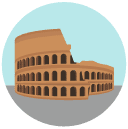 colosseum Flat Round Icon