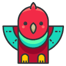 colorful bird Filled Outline Icon