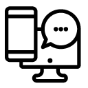 computer and mobile phone chat line Icon