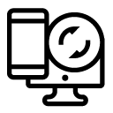 computer and mobile phone refresh line Icon