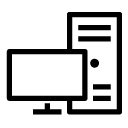 computer monitor and pc line Icon