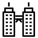 connected towers line Icon
