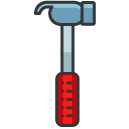 construction hammer Filled Outline Icon
