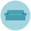 couch Flat Round Icon