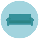 couch livingroom Flat Round Icon