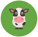 cow Flat Round Icon