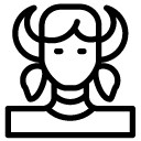 cow woman line Icon