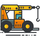 crane truck Filled Outline Icon