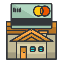 credit card house Filled Outline Icon