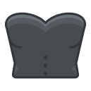 crop top without straps Filled Outline Icon