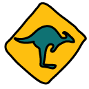 crossing kangaroos Doodle Icon