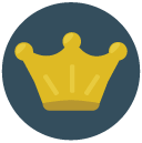 crown Flat Round Icon