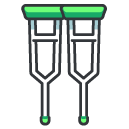 crutches Filled Outline Icon