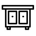 cupboard two doors line Icon