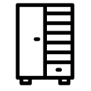 cupboard with shelves line Icon