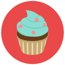 cupcake frosting Flat Round Icon