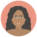 curly hair Flat Round Icon
