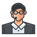 customer service man Filled Outline Icon