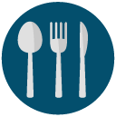 cutlery Flat Round Icon