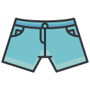 denim shorts Filled Outline Icon
