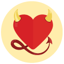devil heart Flat Round Icon