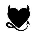 devil heart glyph Icon