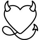 devil heart line Icon