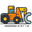 digger truck Filled Outline Icon