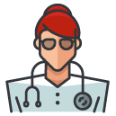 doctor woman Filled Outline Icon