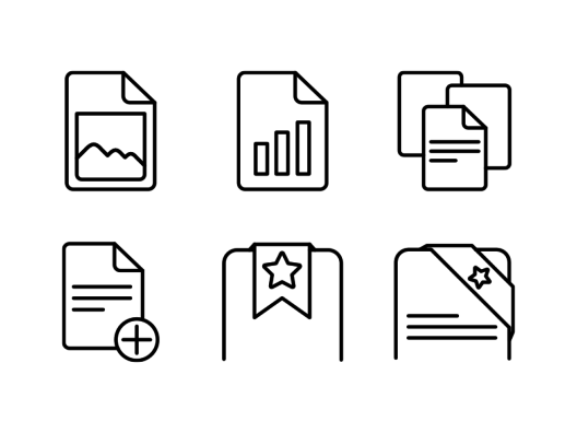 documents-and-bookmarks-line-icons