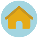 doghouse Flat Round Icon