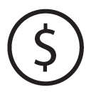 dollar coin line Icon