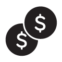 dollar coins glyph Icon