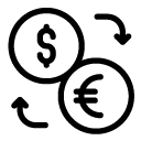 dollar euro exchange line Icon