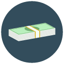 dollar stack Flat Round Icon