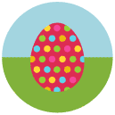 dots easter egg Flat Round Icon