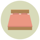 double bed Flat Round Icon