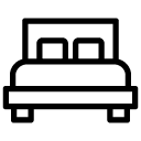 double bed line Icon