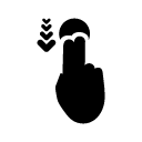 double finger move down glyph Icon